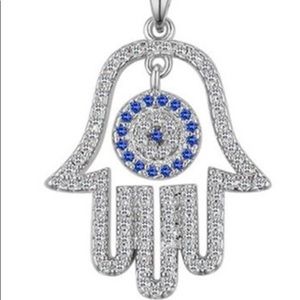 Eva Sky Hamsa pendant silver w/zirconia sparkling